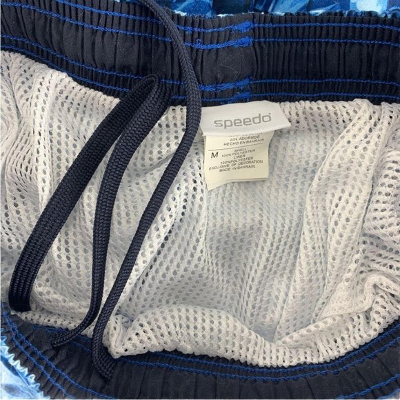 Speedo Medium Swim Trunks Lined Blue Swim Wear Sho - Picture 4 of 4
